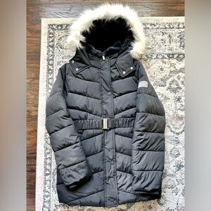 Abercrombie girls black coat 11/12